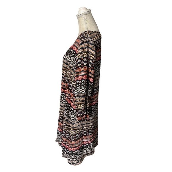 Anthropologie The Odells Geometric Striped Festival Boho Silk Dress Size Medium - Picture 7 of 16